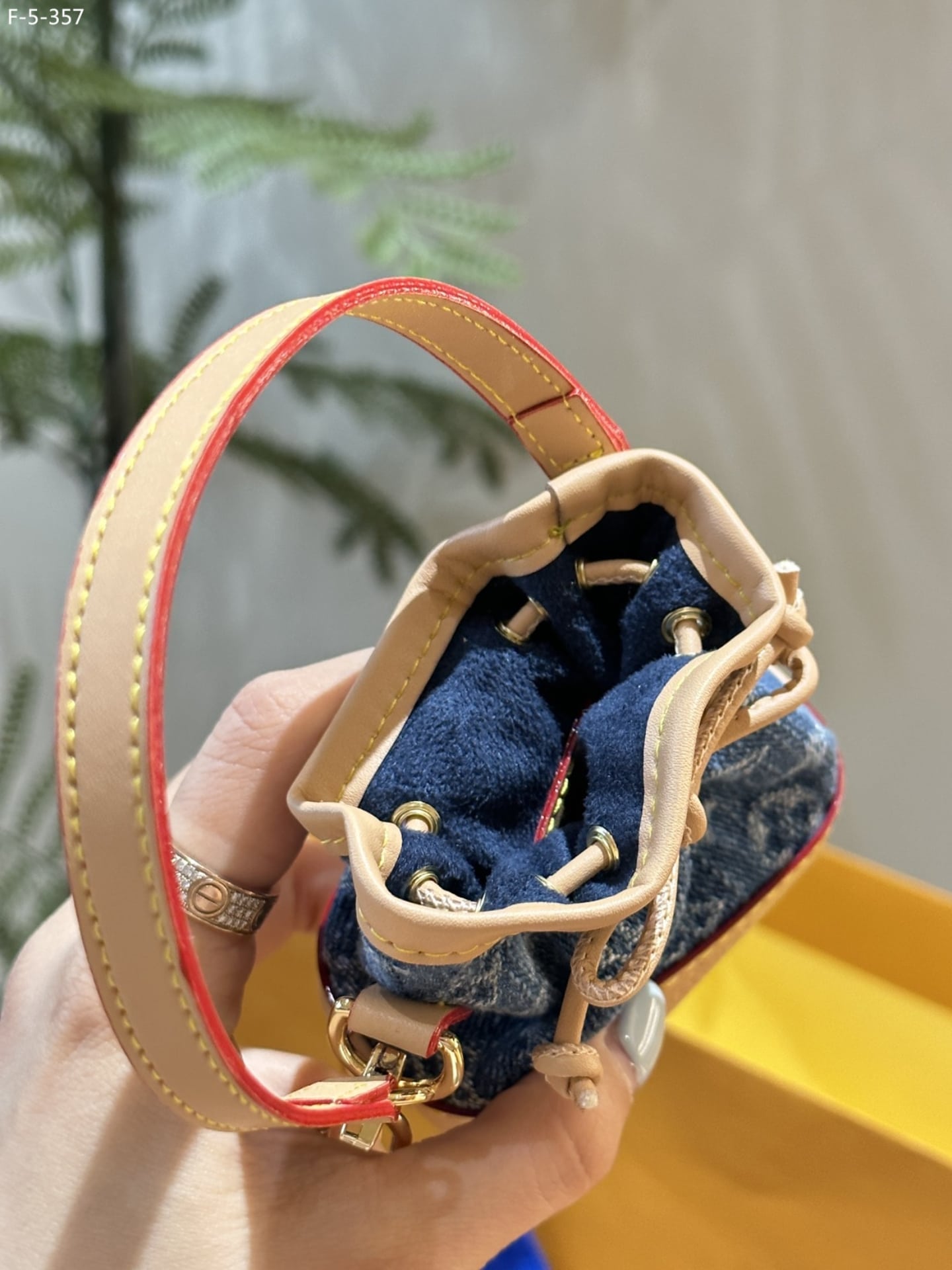 Louis Vuitton Micro Noé Mini Monogram Denim Bag Charm Blue 10cm M01700 - Image 5