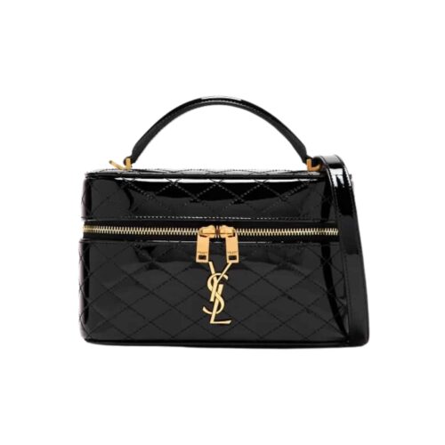 Saint Laurent Gaby In Patent Leather Vanity Bag Black 19Cm