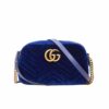 Gucci Small GG Marmont Velvet Shoulder Bag Dark Blue 23Cm