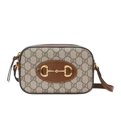 Gucci Horsebit 1955 Mini GG Supreme Canvas Shoulder Bag Beige And Ebony 18Cm ‎760196 92Tcg 8563