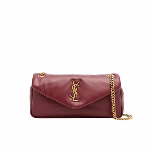 Saint Laurent Calypso Small Plunged Leather Shoulder Bag Rouge Merlot 27Cm 734153Aacqo6268