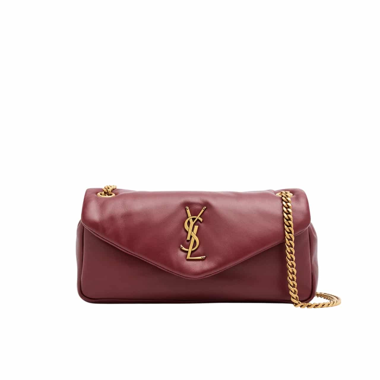 Saint Laurent Calypso Small Plunged Leather Shoulder Bag Rouge Merlot 27Cm 734153Aacqo6268