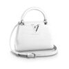 Louis Vuitton Capucines Mini Shiny Textured Leather Handbag White 21Cm N93701