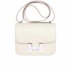 Hermes Constance 19 Mini Shiny Alligator Palladium Hardware Crossbody Bag White 19Cm