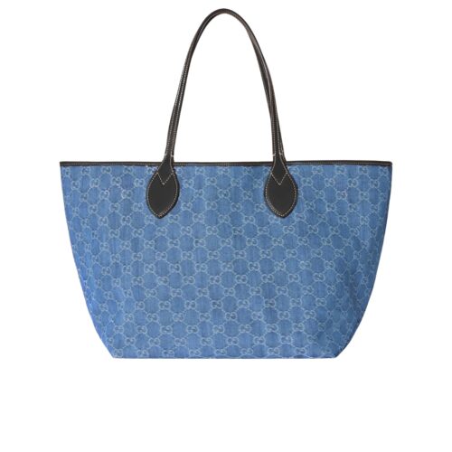 Gucci Totissima Large GG Denim Tote Bag Blue And Black 30Cm
