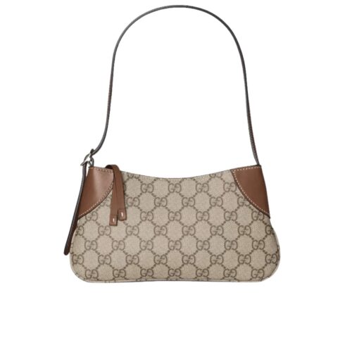 Gucci GG Emblem Mini GG Monogram Canvas Shoulder Bag Beige And Brown 24Cm 820696 Fad6L 9758