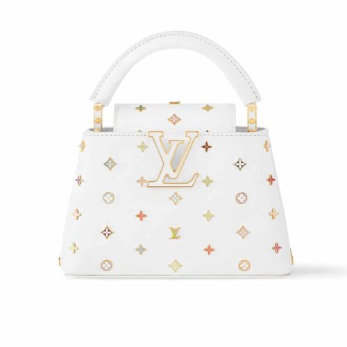 Louis Vuitton X Takashi Murakami Capucines BB Monogram Multicolore Top Handle Bags White 27cm M14165