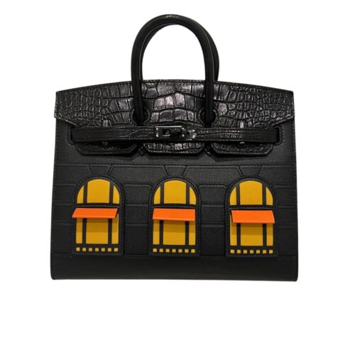 Hermes Birkin 20 Sac Faubourg Matte Alligator Handbag Black 20Cm