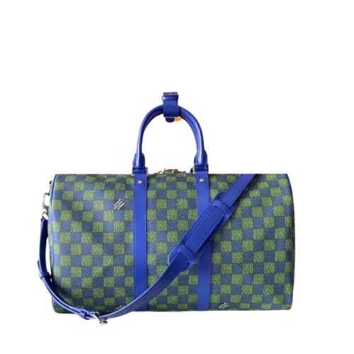 Louis Vuitton Keepall Bandoulière Damier Heritage Shoulder Bag Blue Green 45cm