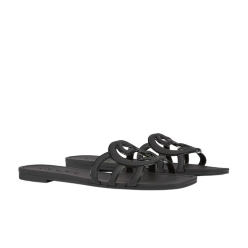 Gucci Women's Interlocking G Rubber Slide Sandal Black 780307 J8700 1000