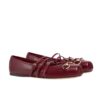 Gucci Women's Horsebit Leather Ballet Flat Burgundy 821219 Aaea4 6207