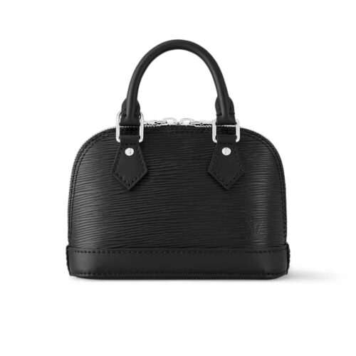 Louis Vuitton Nano Alma Epi Leather Shoulder Bag Black 18Cm M81945