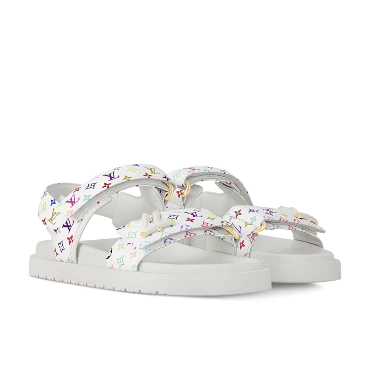 Louis Vuitton X Murakami LV Sunset Flat Comfort Monogram Canvas Sandal White 1agxeq