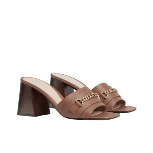 Gucci Signoria Leather Slide Sandal Brown 786595 Aaboc 2176