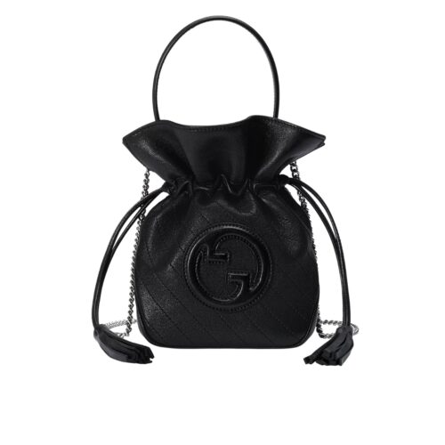 Gucci Blondie Mini Leather Bucket Bag Black 19Cm 760313 Aacp7 1000