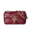 Gucci GG Marmont Mini Matelasse Leather Shoulder Bag Rosso Ancora 16cm 443497 Aadpj 6207