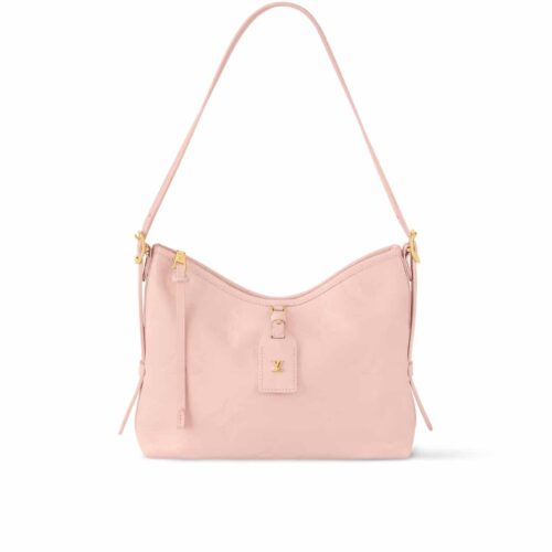 Louis Vuitton CarryAll PM Monogram Empreinte Shoulder Bag Rose Opale Pink 29Cm M47082