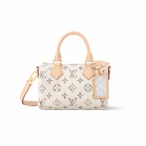 Louis Vuitton Speedy Bandoulière 20 Monogram Jacquard Handle Bag Multicolor Beige 20Cm M24709