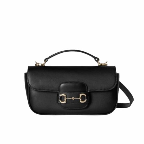 Gucci Horsebit 1955 Small Leather Top Handle Bag Black 22Cm ‎815206 Aaefh 1000