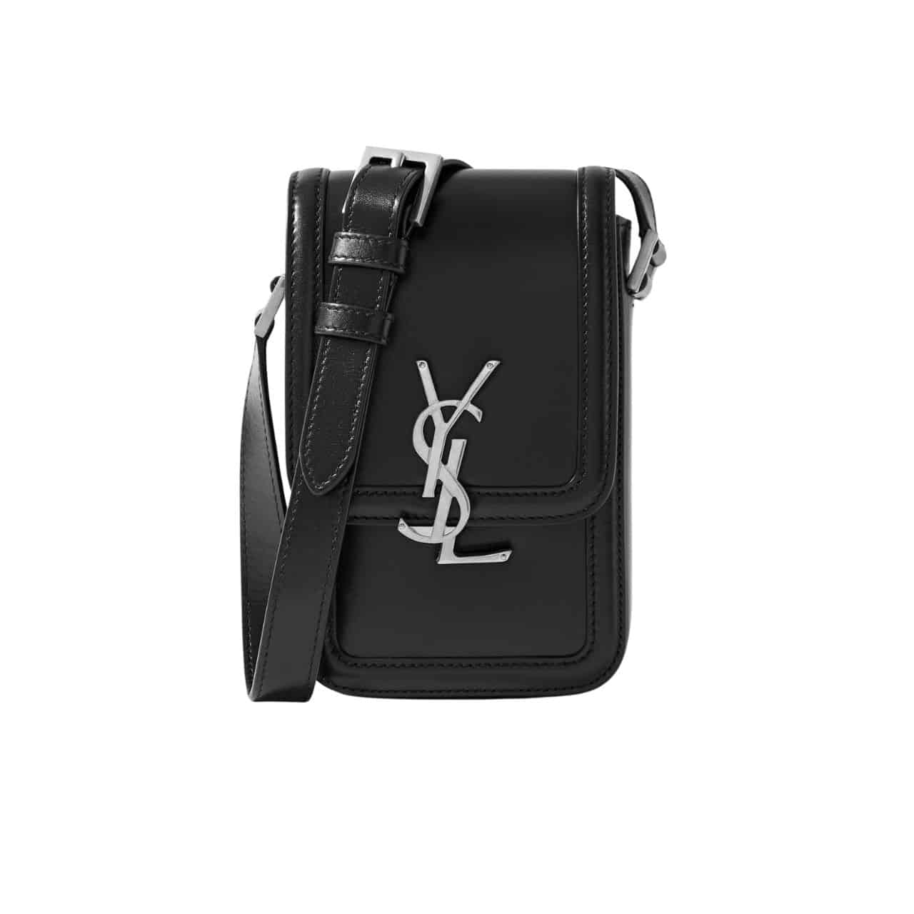 Saint Laurent Solferino Mini Smooth Leather Crossbody Bag Black 11cm 7539630SX0E1000