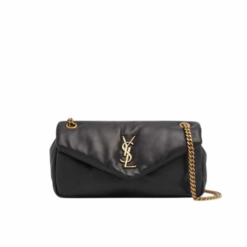 Saint Laurent Calypso Small Plunged Leather Shoulder Bag Black 27Cm 734153AACQO1000
