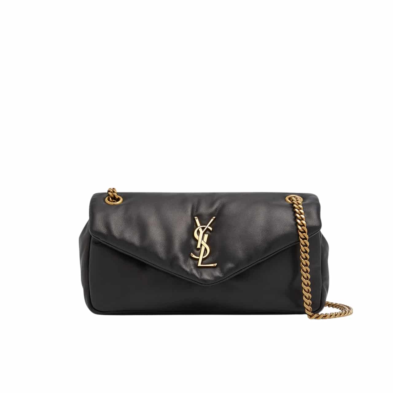 Saint Laurent Calypso Small Plunged Leather Shoulder Bag Black 27Cm 734153AACQO1000