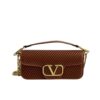 Valentino Garavani Locó Shoulder Bag In Pleated Nappa Brown