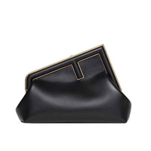 Fendi First Small Leather Clutch Black 23Cm 8Bp129Abvef0Kur