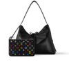 Louis Vuitton X Takashi Murakami CarryAll MM Leather Shoulder Bag Black 29cm M13105