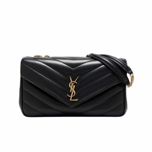 Saint Laurent Loulou Medium Matelassé Chain Bag Black 29cm 801439aaeax1000