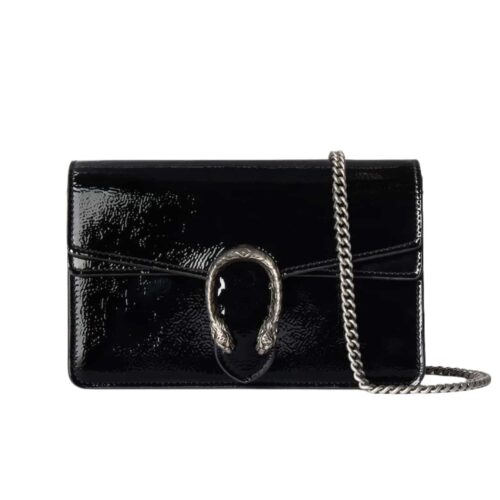 Gucci Dionysus Mini Patent Leather Chain Wallet Bag Black 18Cm 795368 0Aaa6 1000