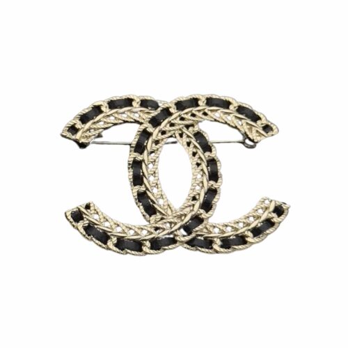 Chanel Metal And Chain Double C Brooch