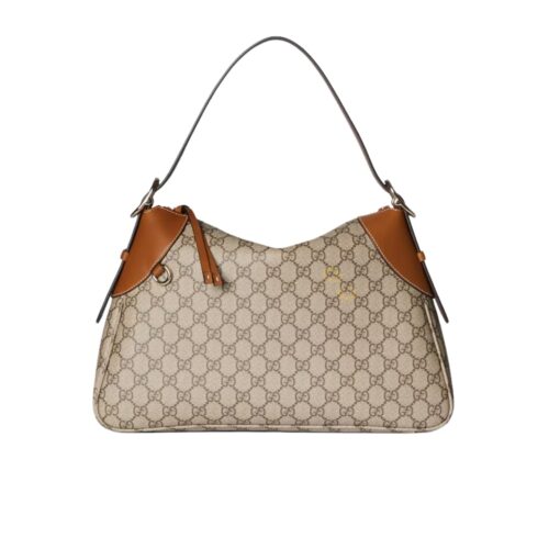 Gucci GG Emblem Small GG Monogram Shoulder Bag Beige And Brown 30Cm 815218 Faeaa 9762