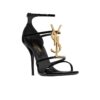 Saint Laurent Cassandra Sandals Patent Leather Black 6301091TVKK1000