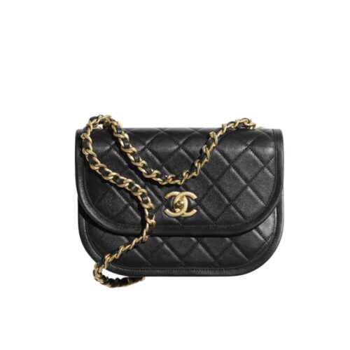 Chanel Messenger Mini Smooth Leather Crossbody Bags Black 23cm AS4845 B16235 94305