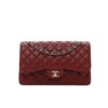 Chanel Classic Medium Smooth Leather Flap Bags Plum Red 25cm