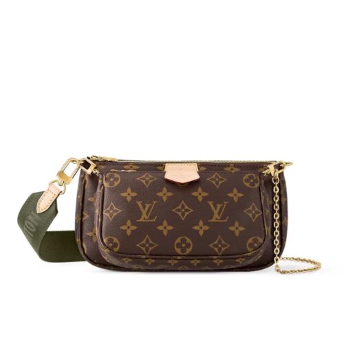 Louis Vuitton Multi Pochette Accessoires Monogram Canvas Crossbody Bag Khaki 24cm M44813