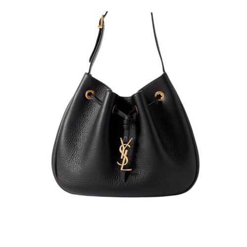 Saint Laurent Paris VII Small Grained Leather Hobo Bag Black 26Cm 796626Aaduu1000