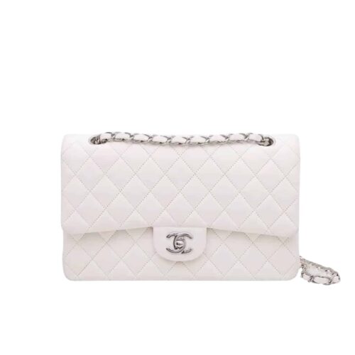 Chanel Classic Medium Smooth Leather Flap Bags White 25cm