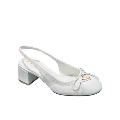 Prada Leather Slingback Pump White