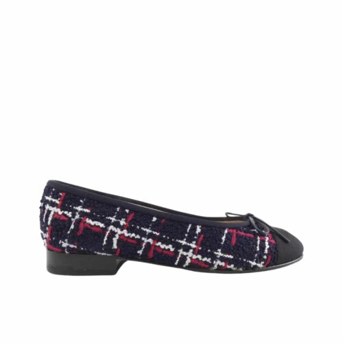 Chanel Ballerina Flat Tweed Fabric Black