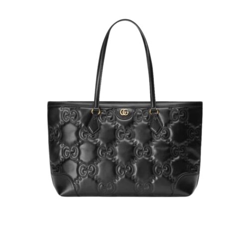 Gucci Gg Matelassé Leather Medium Tote Bag Black 631685 Um8Ig 1000