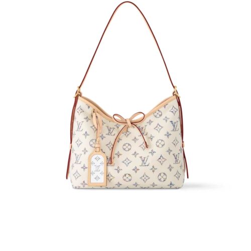 Louis Vuitton Carryall PM Monogram Jacquard Shoulder Bag Multicolor Beige 29Cm M24707