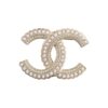 Chanel Crystal Cc Brooch Gold With Pearl