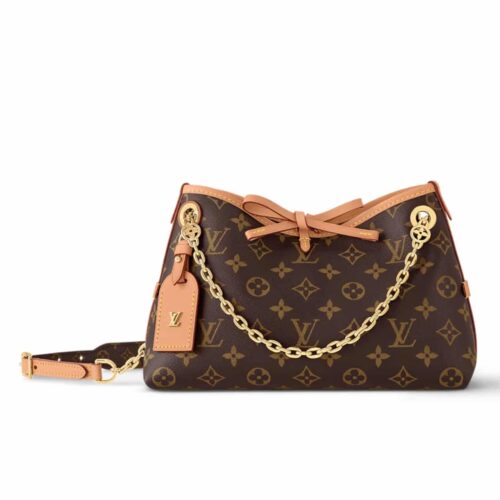 Louis Vuitton Carryall BB Monogram Canvas Shoulder Bag Brown 25cm M13014