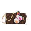 Louis Vuitton X Takashi Murakami Pochette Accessoires Monogram Canvas Shoulder Bag Brown 28cm M13440