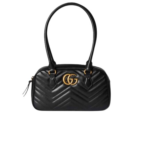 Gucci GG Marmont Small Matelasse Leather Top Handle Bag Black 25Cm 795199 Aabzb 1000