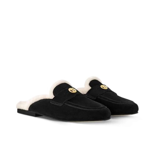 Louis Vuitton Soho Open Back Suede Loafer Black 1ADC8I