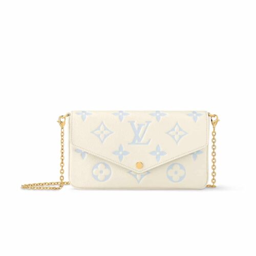 Louis Vuitton Félicie Pochette Monogram Empreinte Crossbody Bag Candy Blue 21Cm M83025