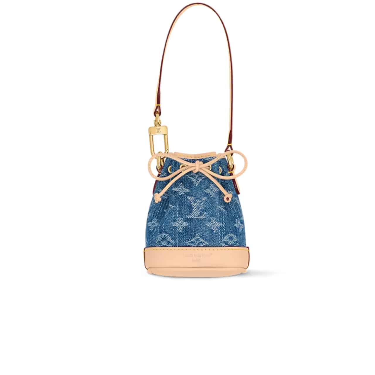Louis Vuitton Micro Noé Mini Monogram Denim Bag Charm Blue 10cm M01700